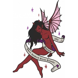 şeytan Kadın Sticker 10x10 cmRenkli Sticker