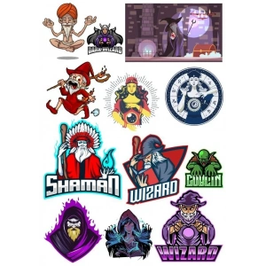 Shaman Büyücü Sticker Set-1 14 Parça Telefon, Tablet, Defter, Laptop Sticker