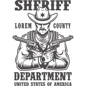 Sherif Department Sticker 10x10 cmRenkli Sticker