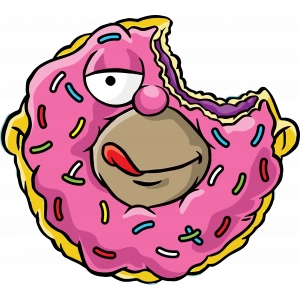 donut sticker 10x10 cmRenkli Sticker