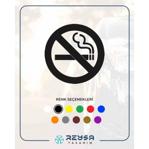 Sigara İçilmez Araba Stickeri 17x17 Cm Siyah