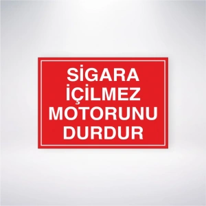 Sigara İçilmez Motorunu Durdur Sticker 20X28 Cm