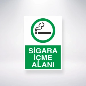 Sigara İçme Alanı Sticker 20X28 Cm