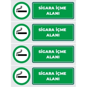 Sigara İçme Alanı Sticker 20X28 Cm