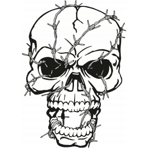 Dikenli Kurukafa Sticker 10x10 cmRenkli Sticker