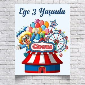 Sirk Temalı Doğum Günü Afişi 35X50 cm