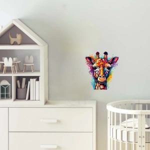 Sıvı Boya Sıçramış Zürafa Kafası Duvar Stickerı