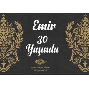 Klasik Temalı Doğum Günü Afişi 50X70 cm