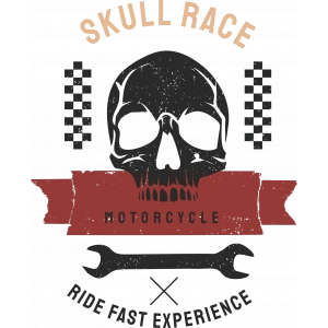 Skull Race Kurukafa Sticker 10x10 cmRenkli Sticker