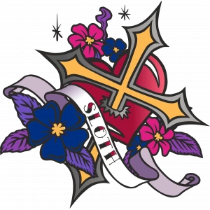 Sloth Haç Sticker 10x10 cmRenkli Sticker