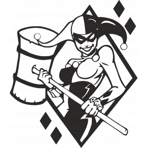 joker kadın sticker 10x10 cmRenkli Sticker