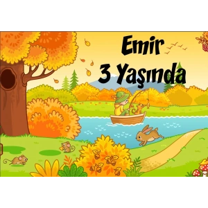 son bahar temalı doğum günü afişi 50X70 cm