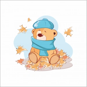 Sonbahar Ayıcık Sticker