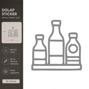 Soslar Mat Gri Dekoratif Folyo Sticker 14x14 cm