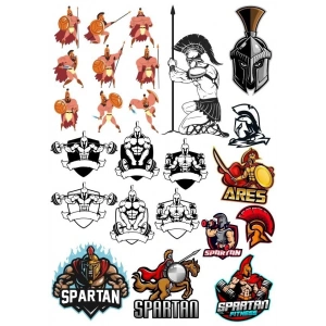 Spartan Savaşçı Sticker Set-2 15 Parça Telefon, Tablet, Defter, Laptop Sticker