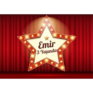 Star Temalı Doğum Günü Afişi 35x50 Cm 35X50 cm