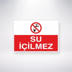 Su İçilmez Sticker 20X28 Cm