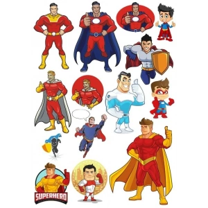 Süper Kahramanlar Sticker Set 14 Parça Telefon, Tablet, Defter, Laptop Sticker