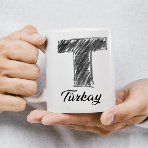 T Harfi Karakalem İsme Özel Kupa