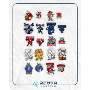 Takım Maskotları Sticker Set-1 20 Parça Telefon, Tablet, Defter, Laptop Sticker