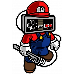 Tamirci Konsol Sticker 10x10 cmRenkli Sticker