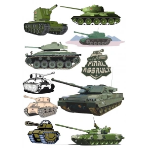 Tank Sticker Set-2 11 Parça Telefon, Tablet, Defter, Laptop Sticker
