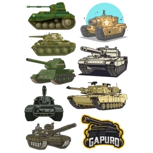 Tank Sticker Set 9 Parça Telefon, Tablet, Defter, Laptop Sticker