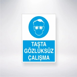Taşta Gözlüksüz Çalışma Sticker 20X28 Cm