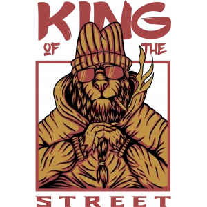 King Of The Street Sticker 10x10 cmRenkli Sticker