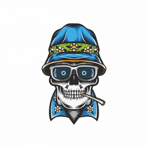 Tatilci iskelet Sticker 10x10 cmRenkli Sticker