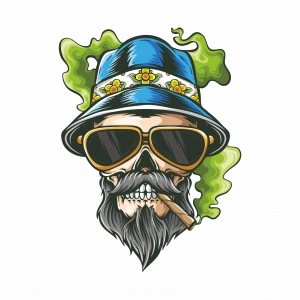 Tatilci Kurukafa Sticker 10x10 cmRenkli Sticker