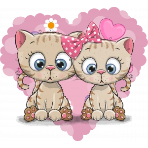 Tatlı Yavru Kediler Duvar Stickerı