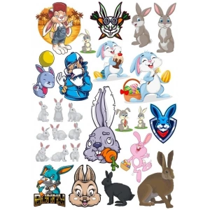 Tavşan Sticker Set-11 17 Parça Telefon, Tablet, Defter, Laptop Sticker