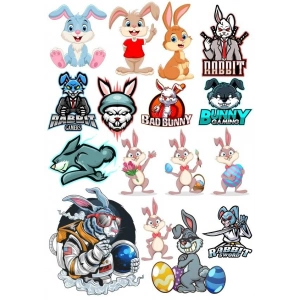 Tavşan Sticker Set-3 13 Parça Telefon, Tablet, Defter, Laptop Sticker