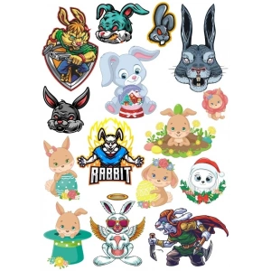 Tavşan Sticker Set 8 16 Parça Telefon, Tablet, Defter, Laptop Sticker