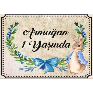 Tavşan Temalı Doğum Günü Afişi 100X150 cm