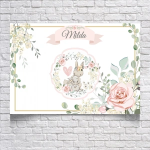 Tavşan Temalı Doğum Günü Afişi 35X50 cm