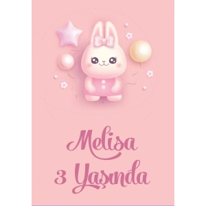 Tavşan Temalı Doğum Günü Afişi 70X100 cm