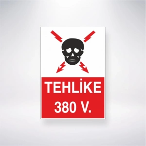 Tehlike 380 V. Sticker 20X28 Cm