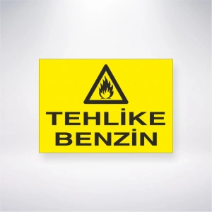 Tehlike Benzin Sticker 20X28 Cm