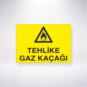 Tehlike Gaz Kaçağı Sticker 20X28 Cm