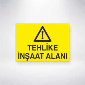 Tehlike İnşaat Alanı Sticker 20X28 Cm