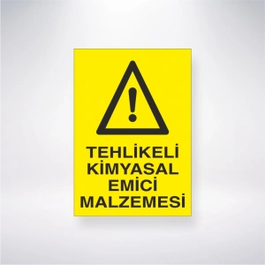 Tehlikeli Kimyasal Emici Malzemeler Sticker 20X28 Cm