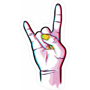 Rock Sticker 10x10 cmRenkli Sticker