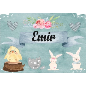 Tevşan Temalı Doğum Günü Afişi 70X100 cm