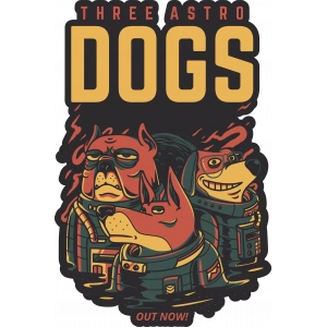 The Astro Dogs Sticker 10x10 cmRenkli Sticker