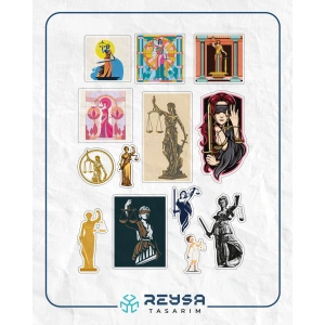 Themis Hukuk Sticker Set 12 Parça Telefon, Tablet, Defter, Laptop Sticker