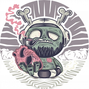 Beyin Tutan Uzaylı Sticker 10x10 cmRenkli Sticker