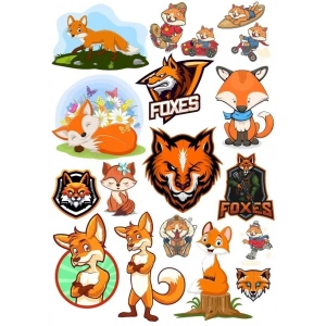 Tilki Fox Sticker Set-2 13 Parça Telefon, Tablet, Defter, Laptop Sticker