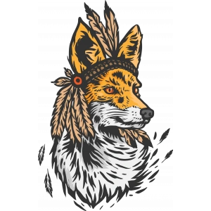 Tilki Sticker 10x10 cmRenkli Sticker